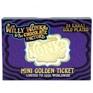 Willy Wonka 24K Mini Gold Plated Golden Ticket Limited Edition Replica Fanattik